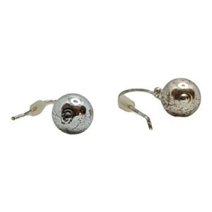 Silver ball pierced earrings